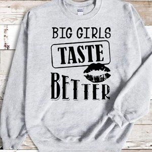 Big Girls Funny Gray Crewneck Sweatshirt